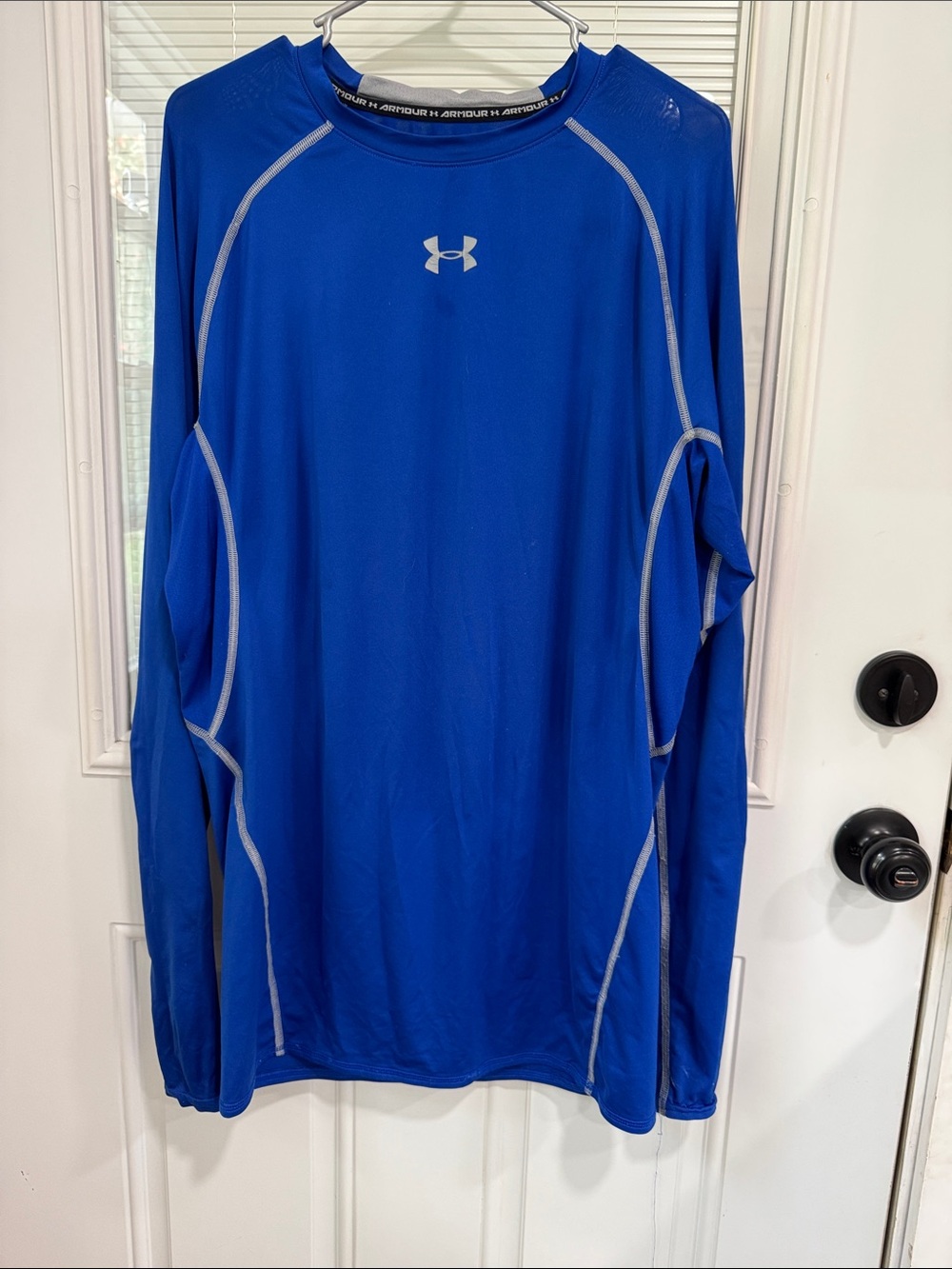 Under Armour Long Sleeve Compression Top - Blue with Gray Trim
